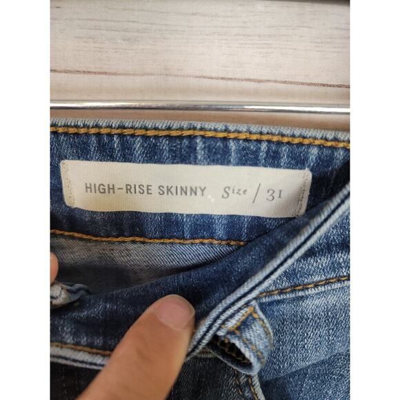 PILCRO & THE LETTERPRESS HIGH RISE SKINNY MID WASH JEANS, SZ 31 - Picture 7 of 14